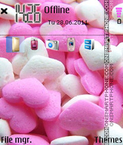Скриншот темы Pink hearts