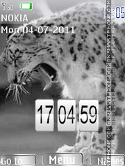 Скриншот темы Snow leopard Clock