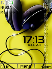 Headphones Clock es el tema de pantalla