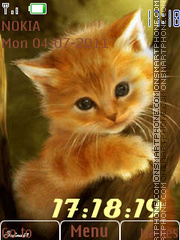 Kitten Clock 01 theme screenshot