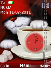 Cat and clock es el tema de pantalla