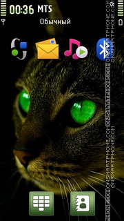 Cat with Green Eyes tema screenshot