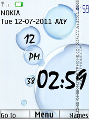 Water Drops Clock es el tema de pantalla