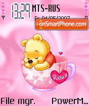 Animated Sleepy Pooh tema screenshot