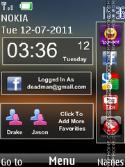 Stylish Nokia Clock theme screenshot