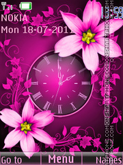 The pink clock Theme-Screenshot