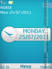 Sleek Blue Clock tema screenshot