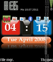 3d Clock Theme tema screenshot