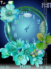 Скриншот темы Flower theme clock