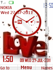 Скриншот темы Love Clock Dual