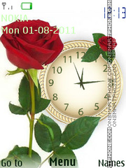 Flower theme clock Theme-Screenshot