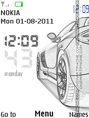 Porshce clock tema screenshot