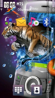 Скриншот темы Tiger And Cellphone