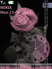 Скриншот темы Rose and Clock