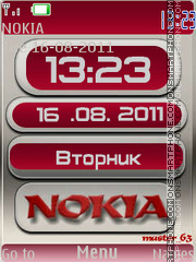 Nokia Clock 08 tema screenshot