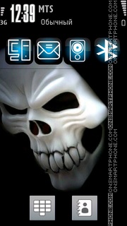 Скриншот темы Skull Blue Icons