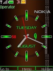 Analog clock Brown swf tema screenshot