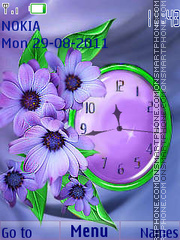 Flowers clock tema screenshot