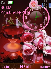 Flower theme clock Theme-Screenshot