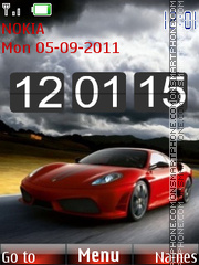 Скриншот темы Ferrari+Clock
