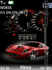 SWF Ferrari Clock tema screenshot
