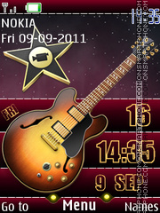 Guitar Clock 3d es el tema de pantalla