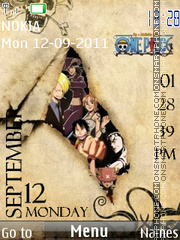 One Piece Clock tema screenshot