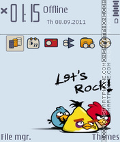 Скриншот темы Lets Rock - Angry Birds