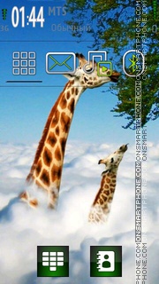 Giraffe and Beautiful Nature theme screenshot