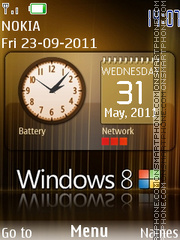 Windows 8 and Clock es el tema de pantalla