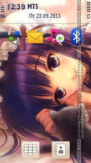 Anime Girl with Cat es el tema de pantalla