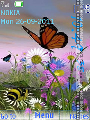 Butterfly and bee theme screenshot