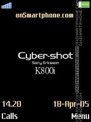 Cyber-shot K800i es el tema de pantalla