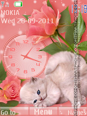 Скриншот темы Kitten and Clock