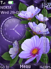 Violet flowers theme screenshot