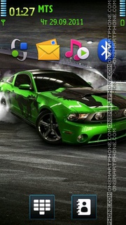 Green Ford Mustang es el tema de pantalla