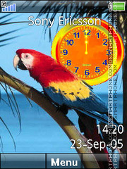 Скриншот темы Parrot Clock 02