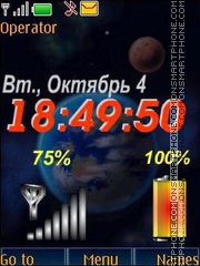 Скриншот темы Space clock indicators swf