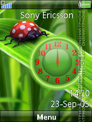 Скриншот темы Ladybug Nature Clock