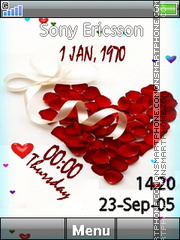 Heart Clock 04 tema screenshot