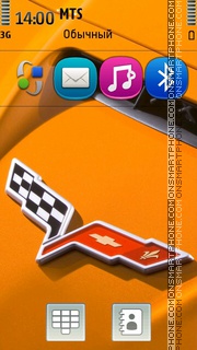 Скриншот темы Orange Corvette Z06 Badge