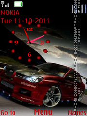 Red Car Clock 01 tema screenshot