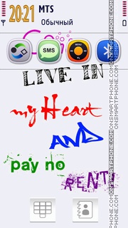 Live In My Heart theme screenshot