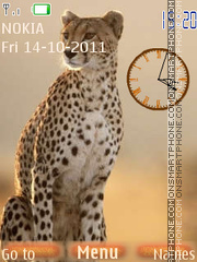 Cheetah Clock 01 tema screenshot