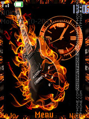 Fire guitar tema screenshot