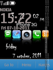 Iphone Style Clock tema screenshot