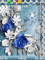 Animated blue rose theme screenshot