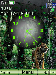 Скриншот темы Tiger and Clock