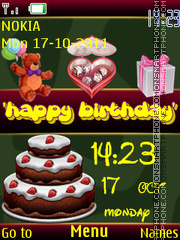 Happy Birthday Clock tema screenshot