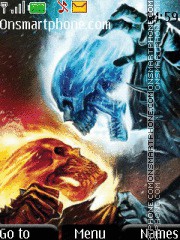 Скриншот темы Red vs blue ghost rider